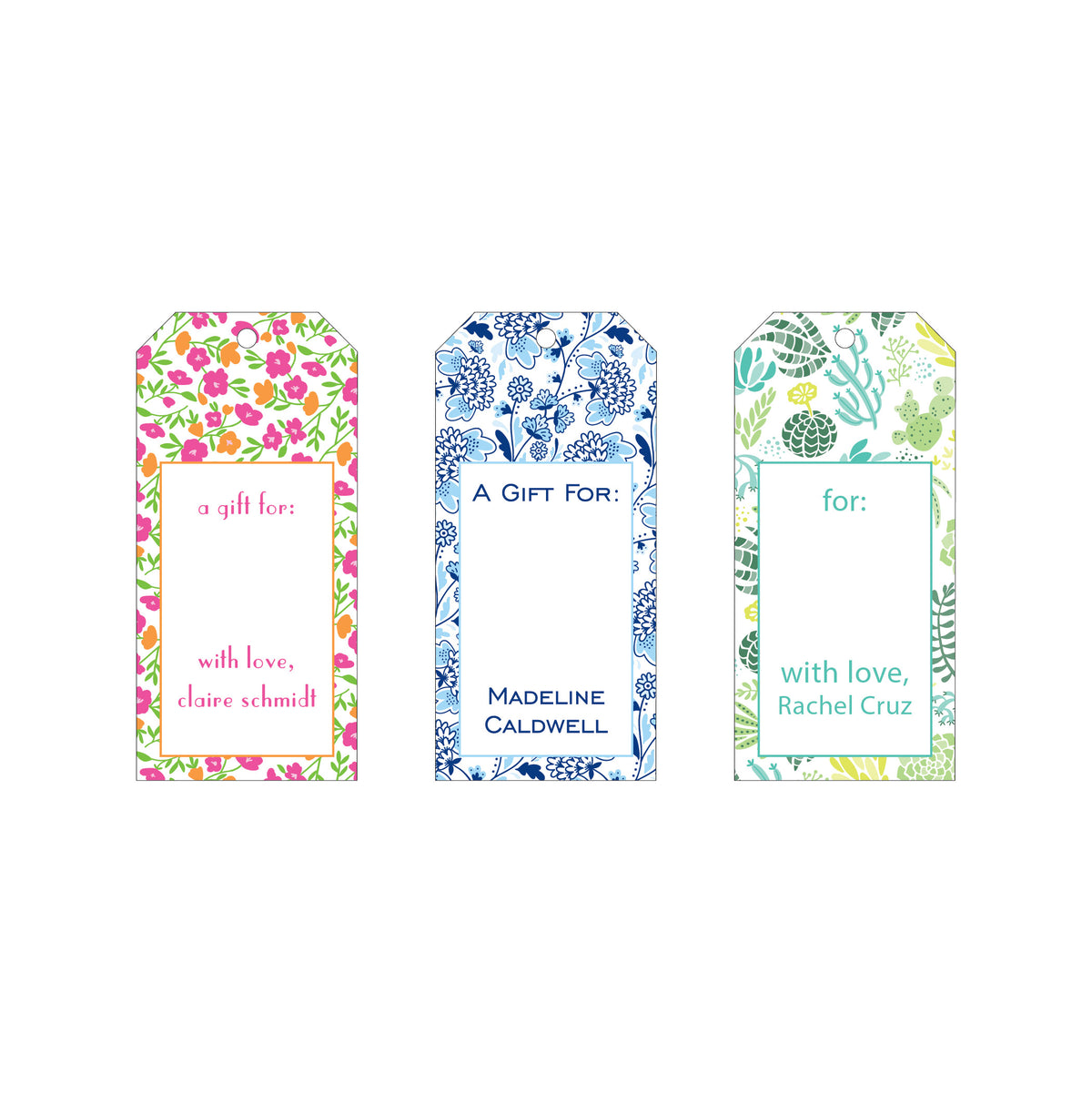 PATTERNED PERSONALIZED GIFT TAGS