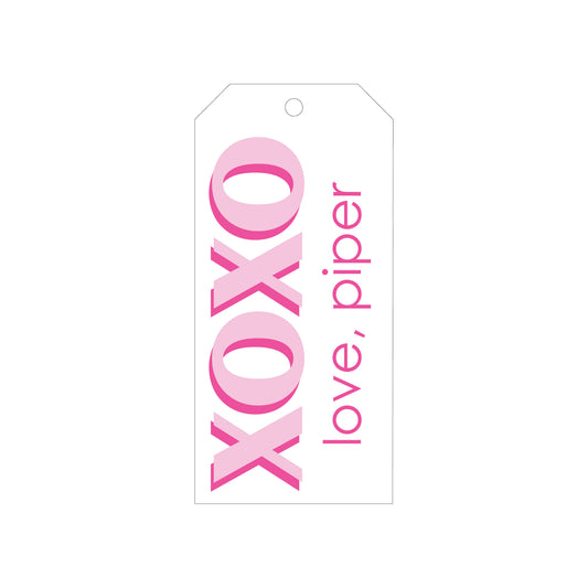 XOXO SHADOW PERSONALIZED GIFT TAGS