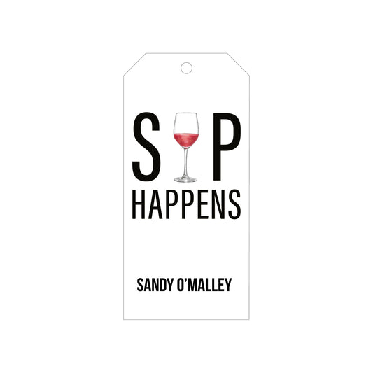 SIPS HAPPENS PERSONALIZED GIFT TAGS