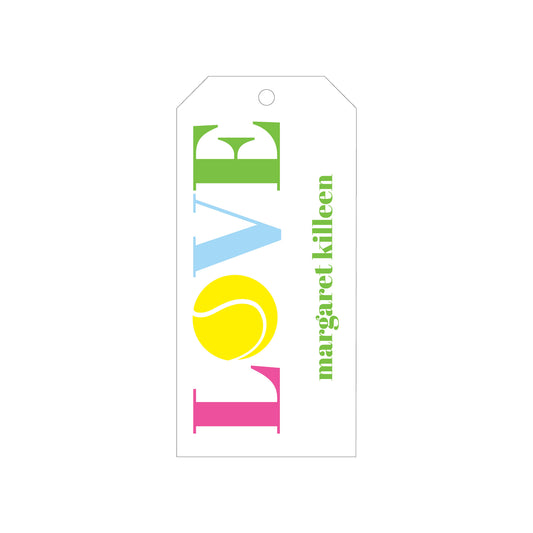 LOVE TENNIS PERSONALIZED GIFT TAGS