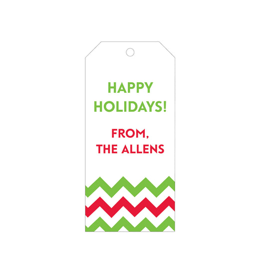 CHEVRON PERSONALIZED HOLIDAY GIFT TAGS