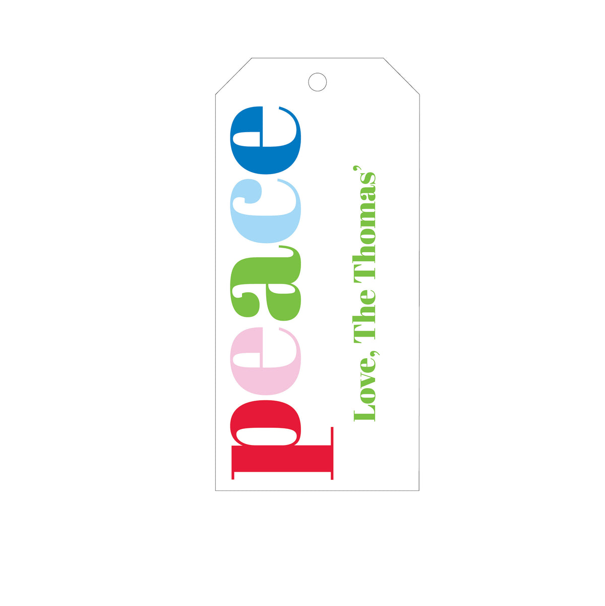 PEACE PERSONALIZED HOLIDAY GIFT TAGS