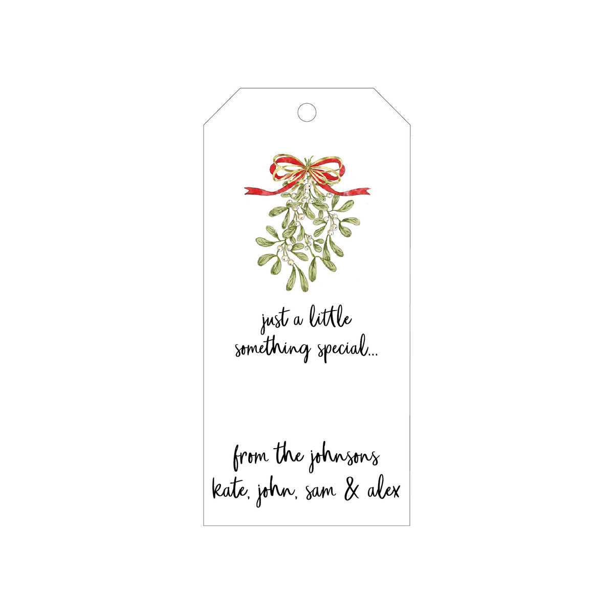 MISTLETOE PERSONALIZED HOLIDAY GIFT TAGS