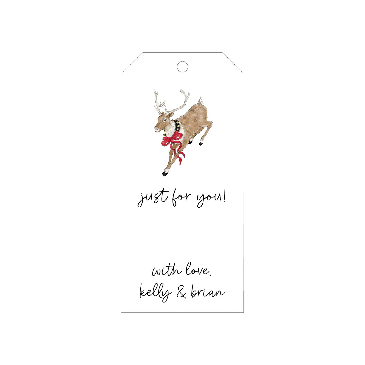 REINDEER PERSONALIZED HOLIDAY GIFT TAGS
