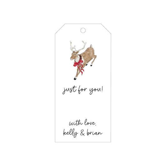 REINDEER PERSONALIZED HOLIDAY GIFT TAGS
