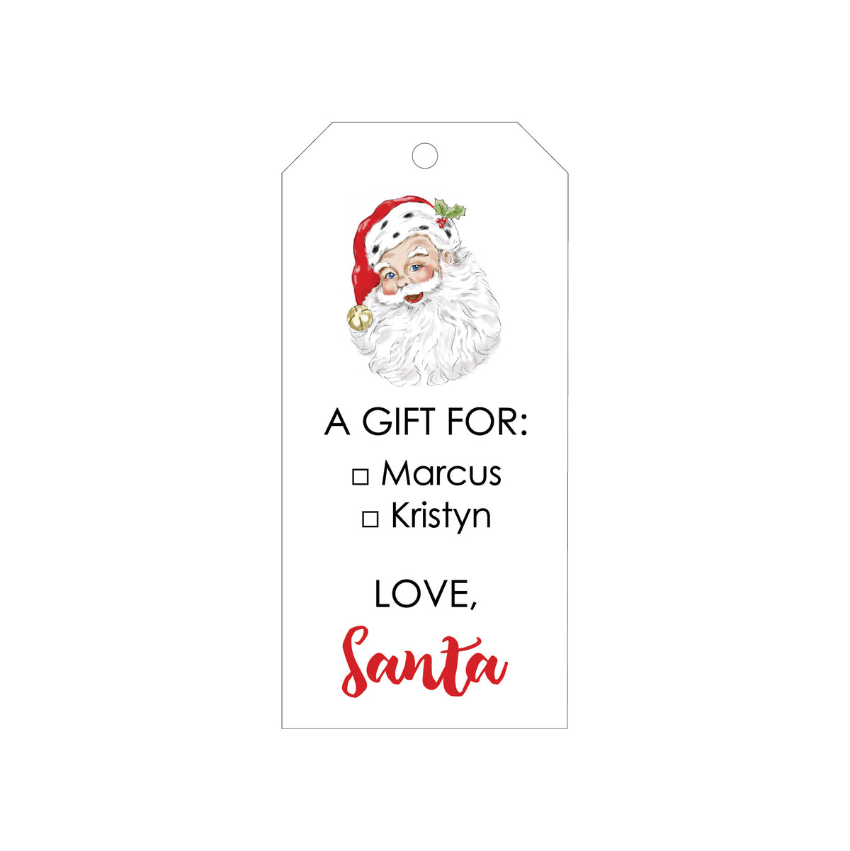 SANTA PERSONALIZED HOLIDAY GIFT TAGS