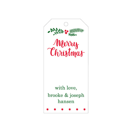 MERRY CHRISTMAS PERSONALIZED HOLIDAY GIFT TAGS