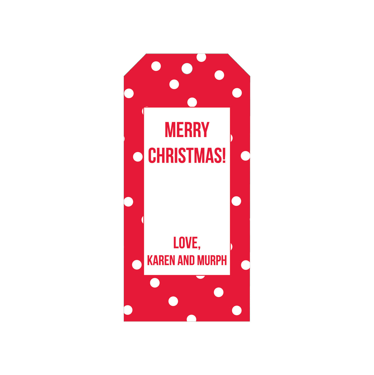 RED CONFETTI PERSONALIZED HOLIDAY GIFT TAGS