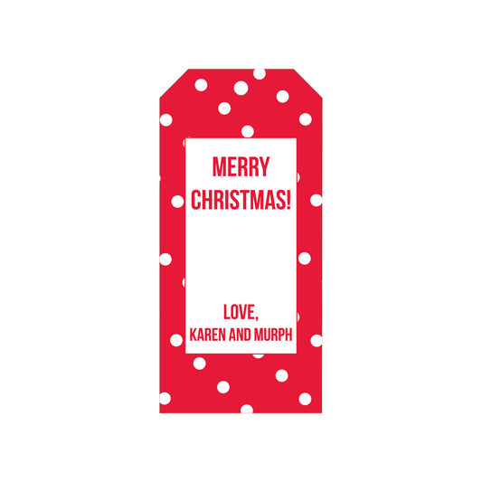 RED CONFETTI PERSONALIZED HOLIDAY GIFT TAGS