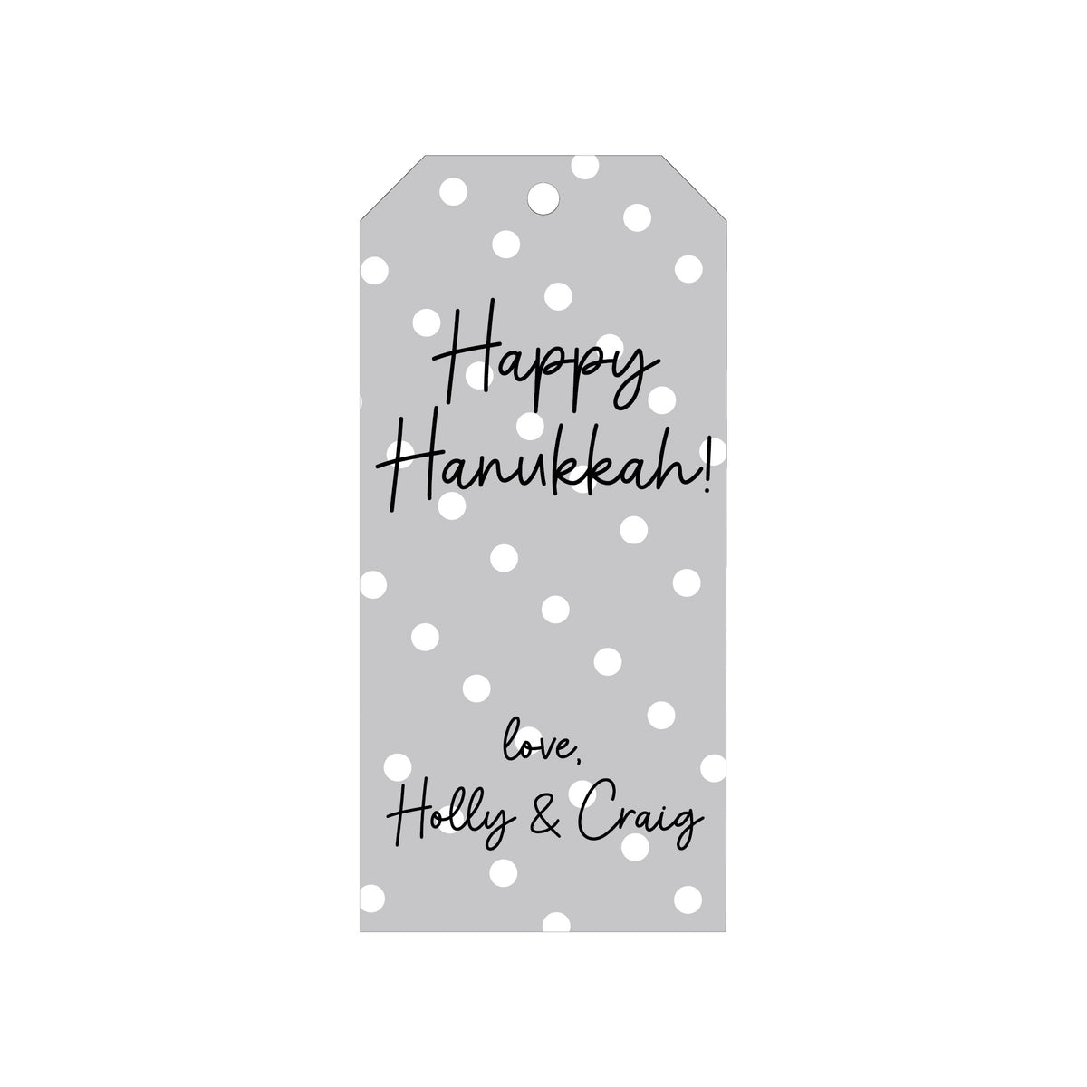 GRAY DOT PERSONALIZED HANUKKAH GIFT TAGS