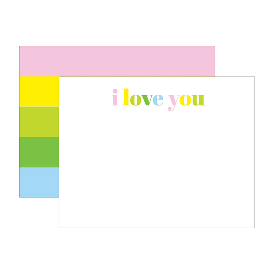 I LOVE YOU STRIPED FLAT NOTES