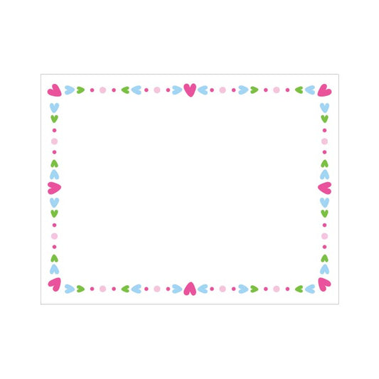 HEART & DOT BORDER FLAT NOTES