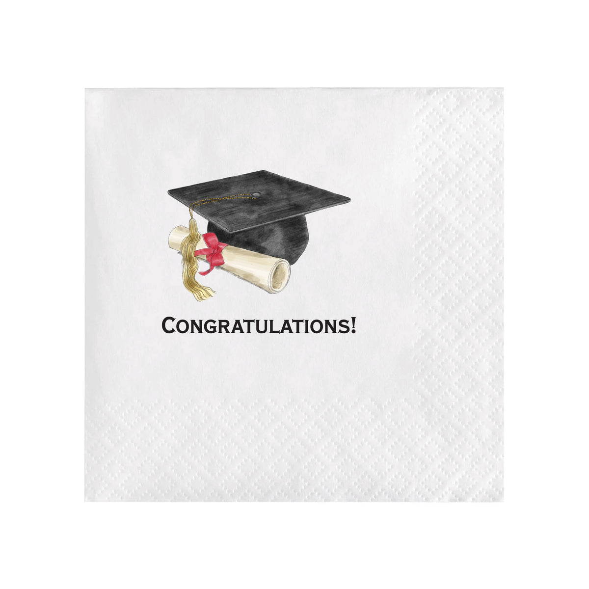 CONGRATULATIONS GRADUATION CAP COCKTAIL NAPKINS