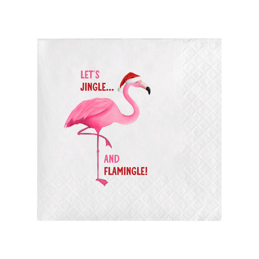 LET'S JINGLE AND FLAMINGLE COCKTAIL NAPKINS