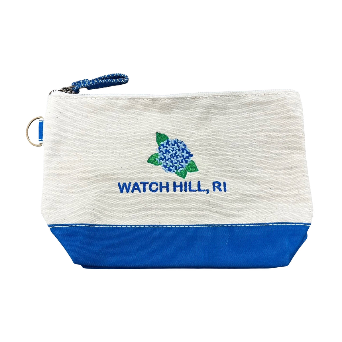 HYDRANGEA CUSTOM EMBROIDERED COSMETIC BAG