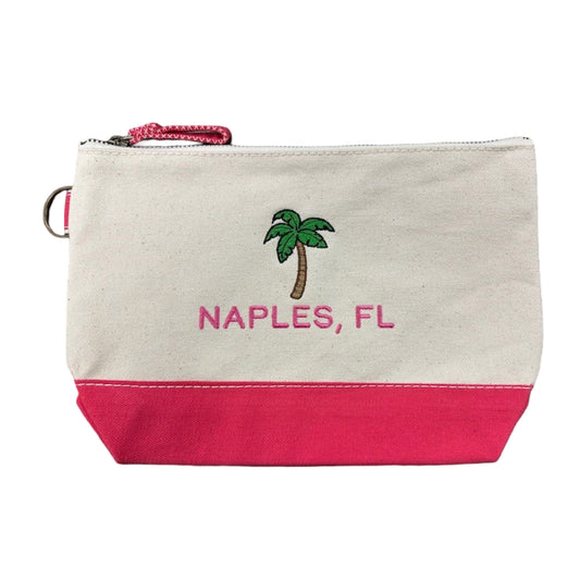 PALM TREE CUSTOM EMBROIDERED COSMETIC BAG