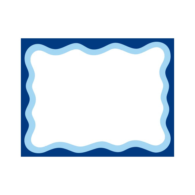 NAVY WAVY BORDER FLAT NOTES