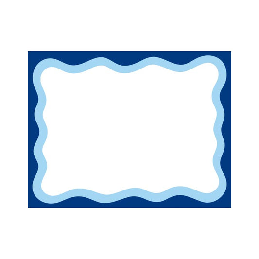 NAVY WAVY BORDER FLAT NOTES