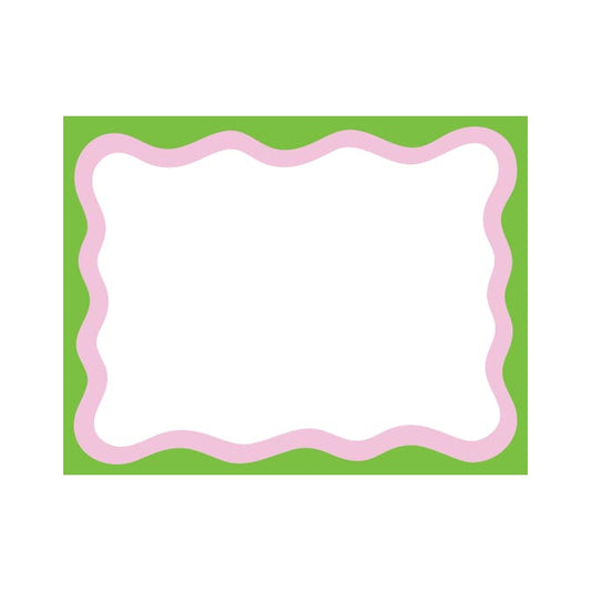 PINK & GREEN WAVY BORDER FLAT NOTES