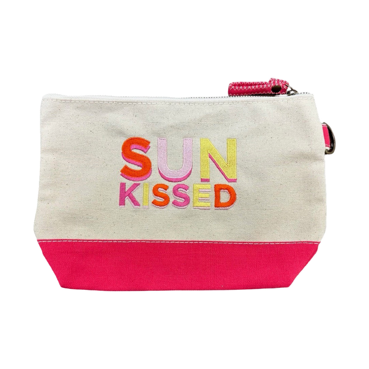 SUNKISSED EMBROIDERED COSMETIC BAG