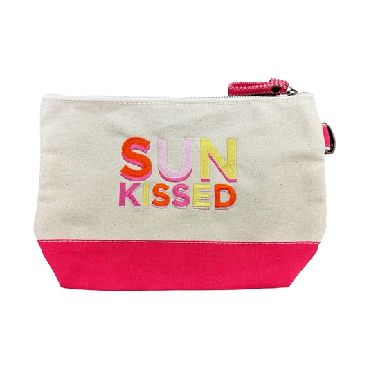 SUNKISSED EMBROIDERED COSMETIC BAG