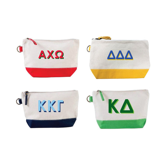 GREEK SORORITY EMBROIDERED COSMETIC BAGS