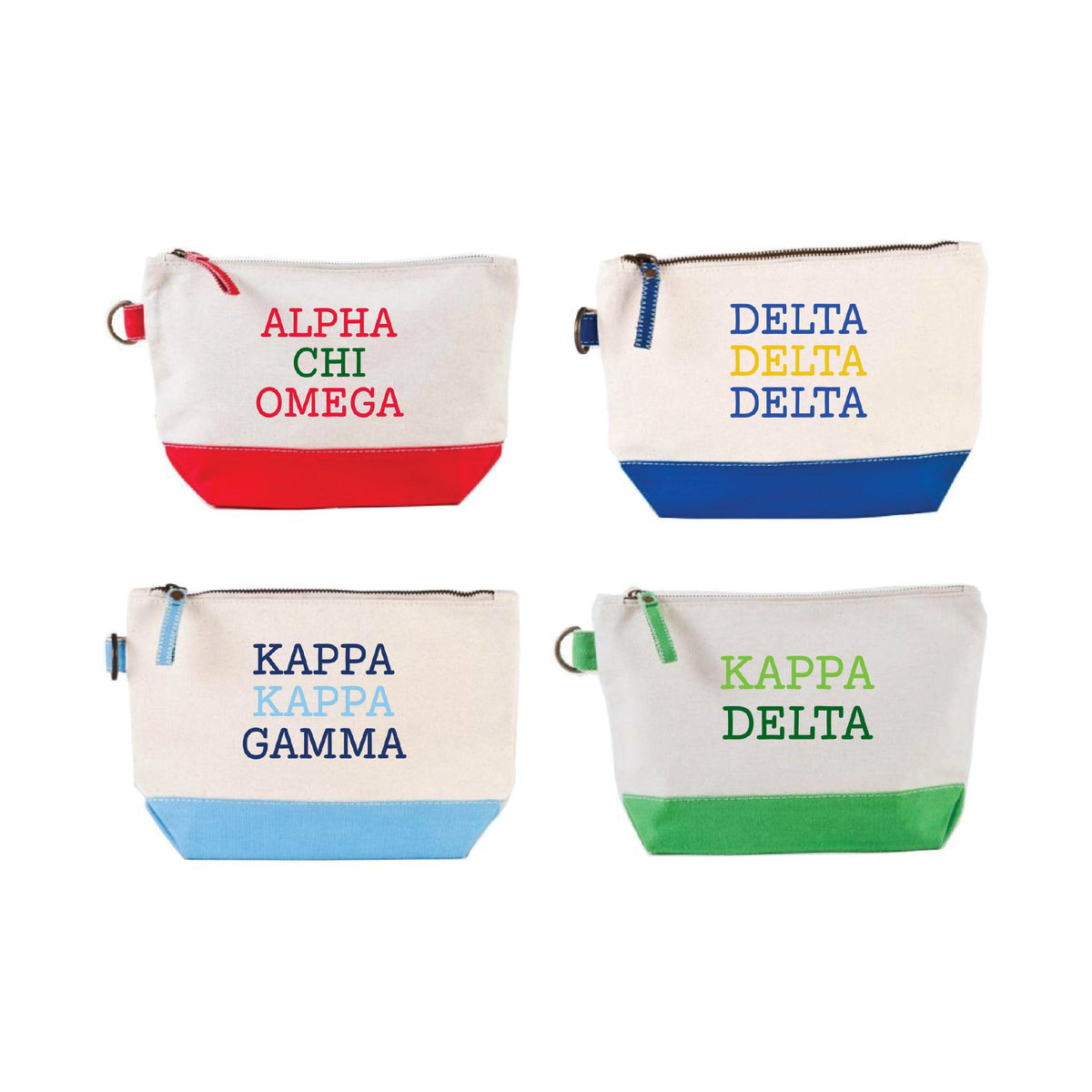 GREEK SORORITY EMBROIDERED COSMETIC BAGS