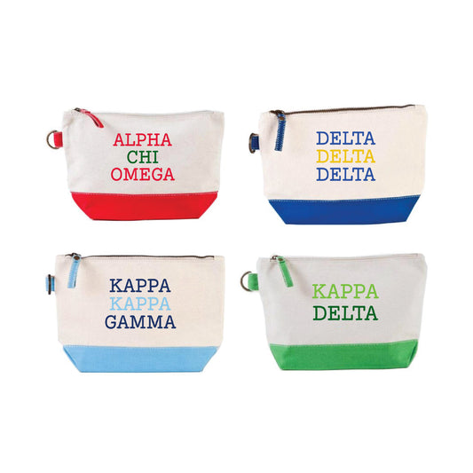GREEK SORORITY EMBROIDERED COSMETIC BAGS