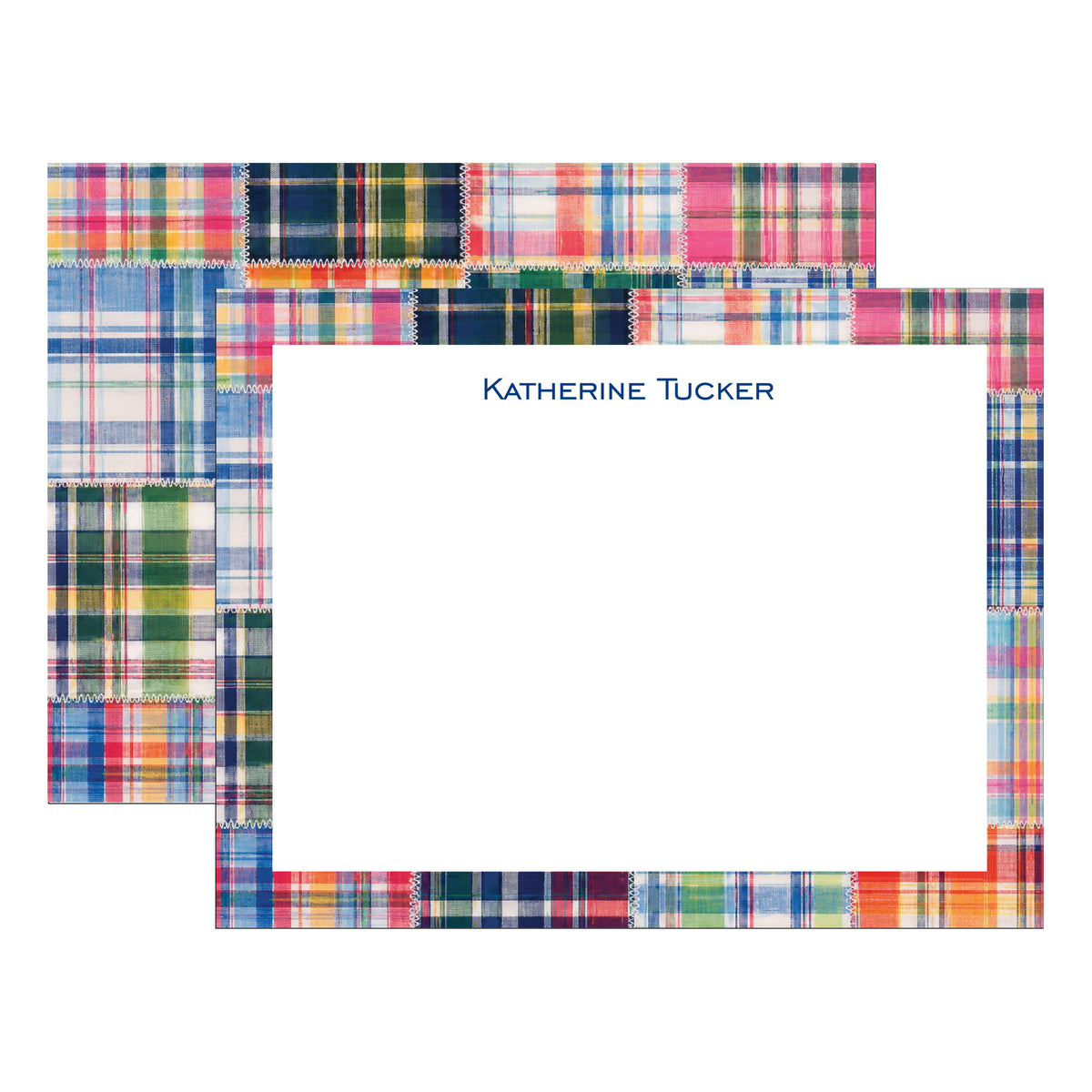 BRIGHT MADRAS DOUBLE-SIDED PERSONALIZED FLAT NOTES