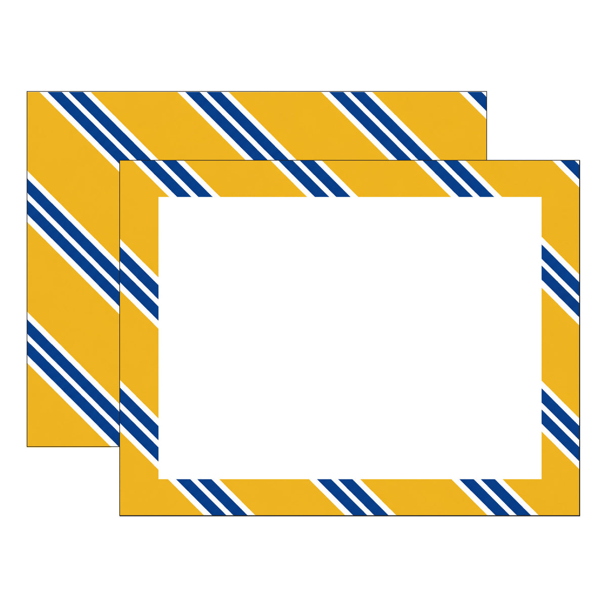 MUSTARD & NAVY REPP STRIPE FLAT NOTES