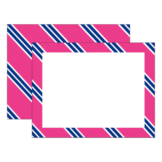 PINK & NAVY REPP STRIPE FLAT NOTES