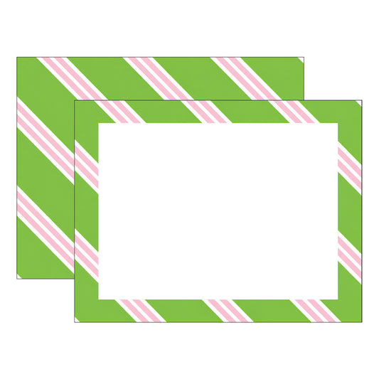 GREEN & PINK REPP STRIPE FLAT NOTES