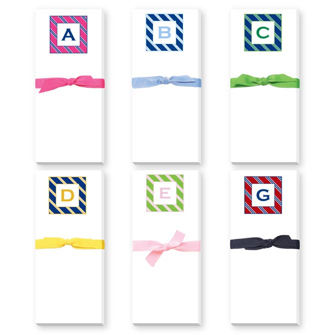 REPP STRIPE INITIAL SKINNIE NOTEPAD