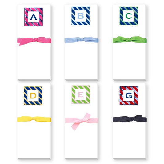 REPP STRIPE INITIAL SKINNIE NOTEPAD