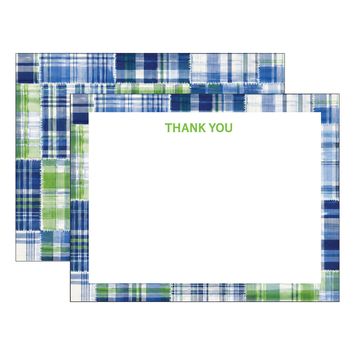 BLUE MADRAS THANK YOU FLAT NOTES