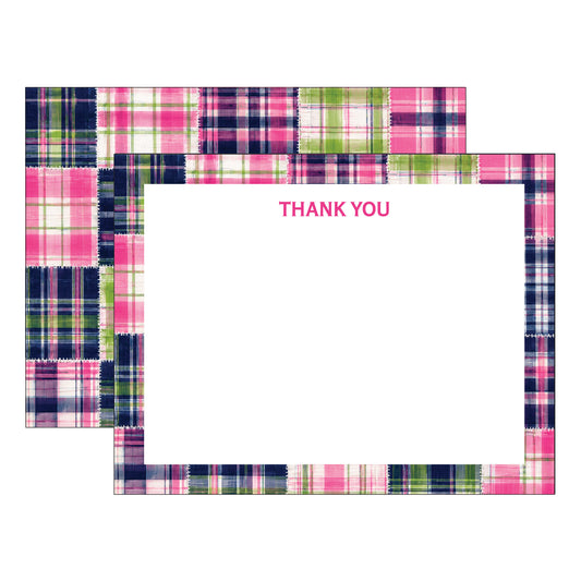 PINK MADRAS THANK YOU FLAT NOTES
