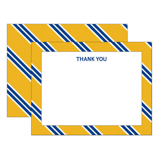 MUSTARD & NAVY REPP STRIPE THANK YOU FLAT NOTES