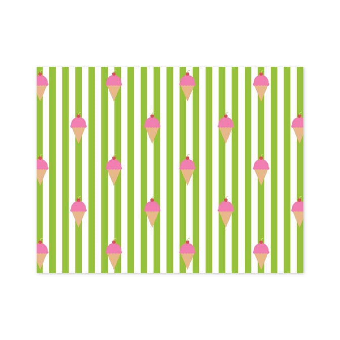 ICE CREAM STRIPED FOLDOVER NOTES