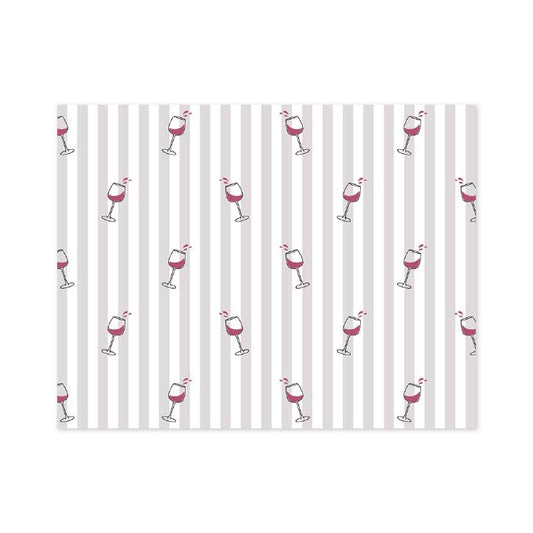 WINE STRIPED FOLDOVER NOTES