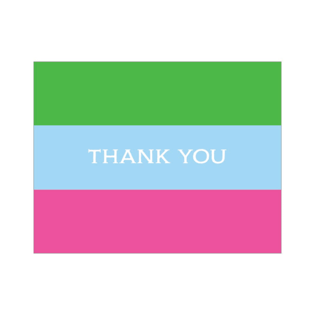 BOLD STRIPE THANK YOU FOLDOVER NOTES