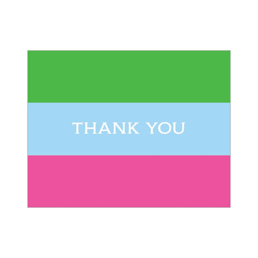 BOLD STRIPE THANK YOU FOLDOVER NOTES
