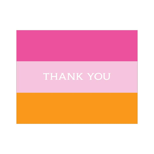BOLD STRIPE THANK YOU FOLDOVER NOTES