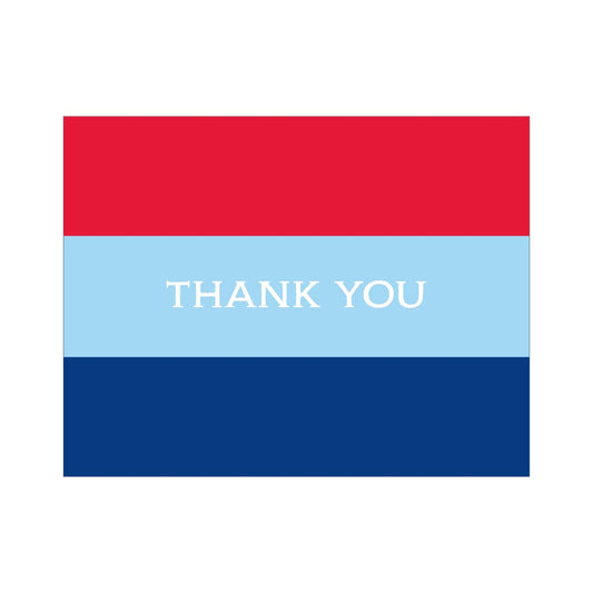 BOLD STRIPE THANK YOU FOLDOVER NOTES