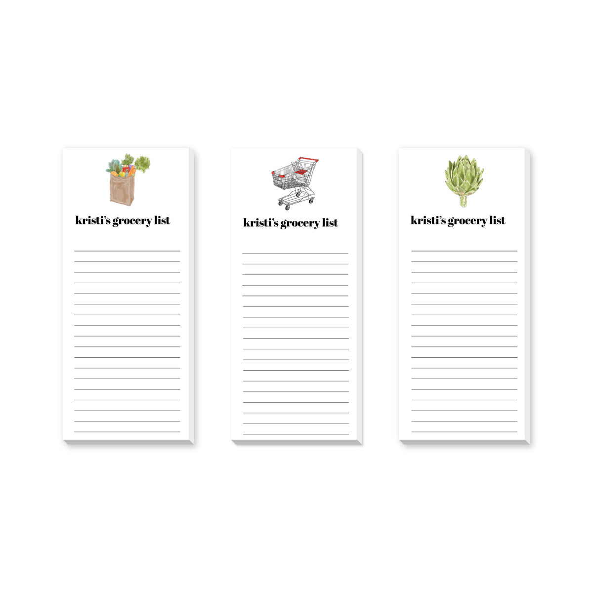 GROCERY LIST PERSONALIZED NOTEPADS
