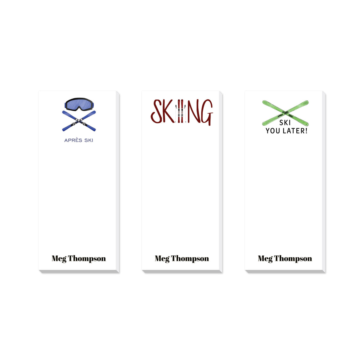 SKIING PERSONALIZED NOTEPADS