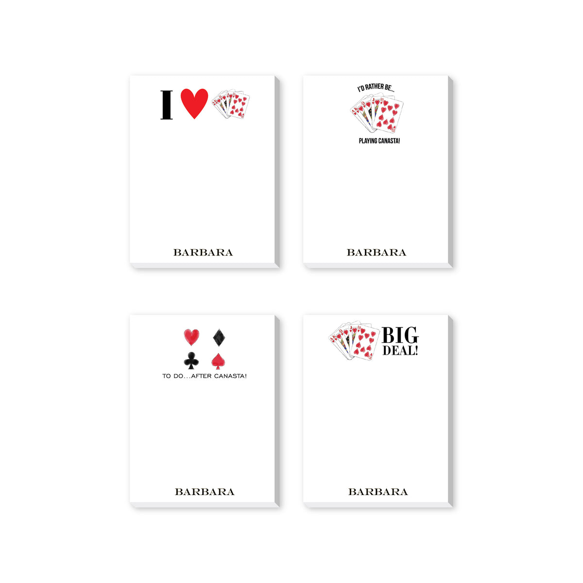 CANASTA PERSONALIZED NOTEPADS