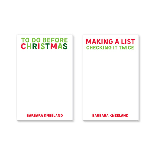 CHRISTMAS HOLIDAY PERSONALIZED NOTEPADS