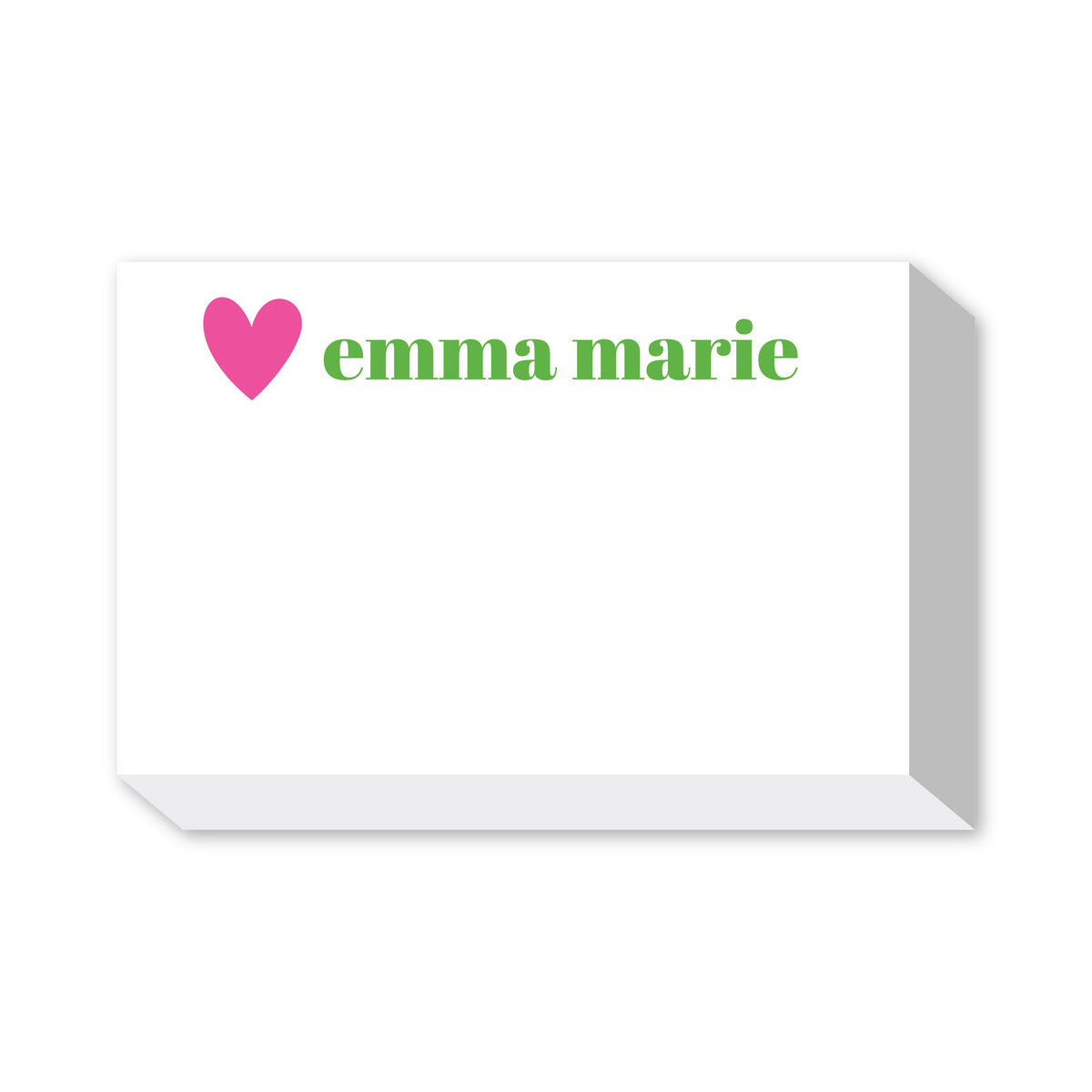 HEART PERSONALIZED NOTEPADS
