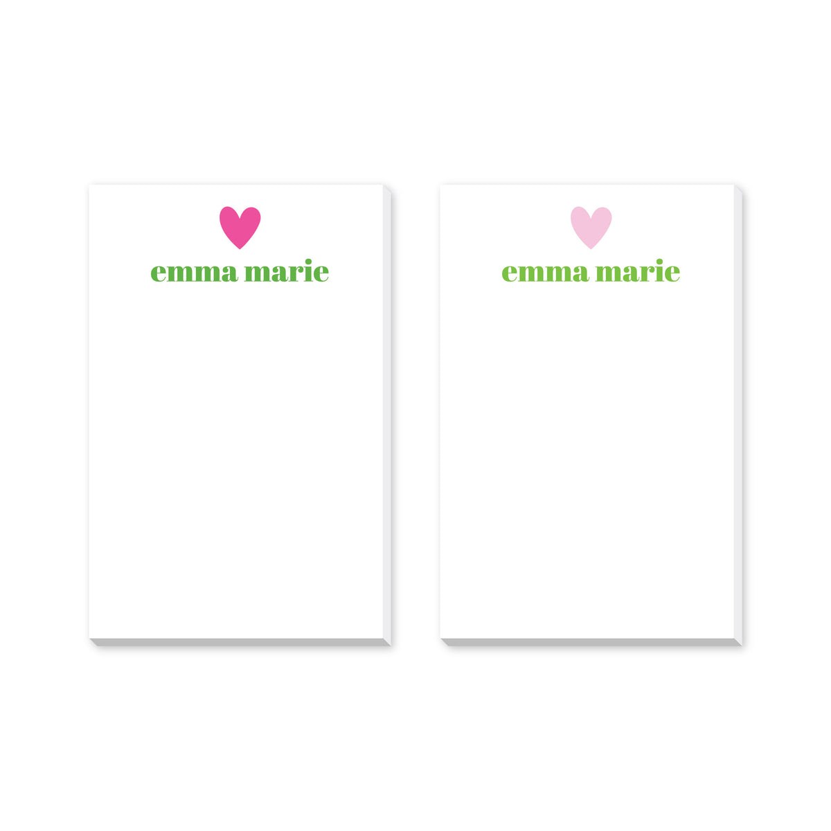 HEART PERSONALIZED NOTEPADS