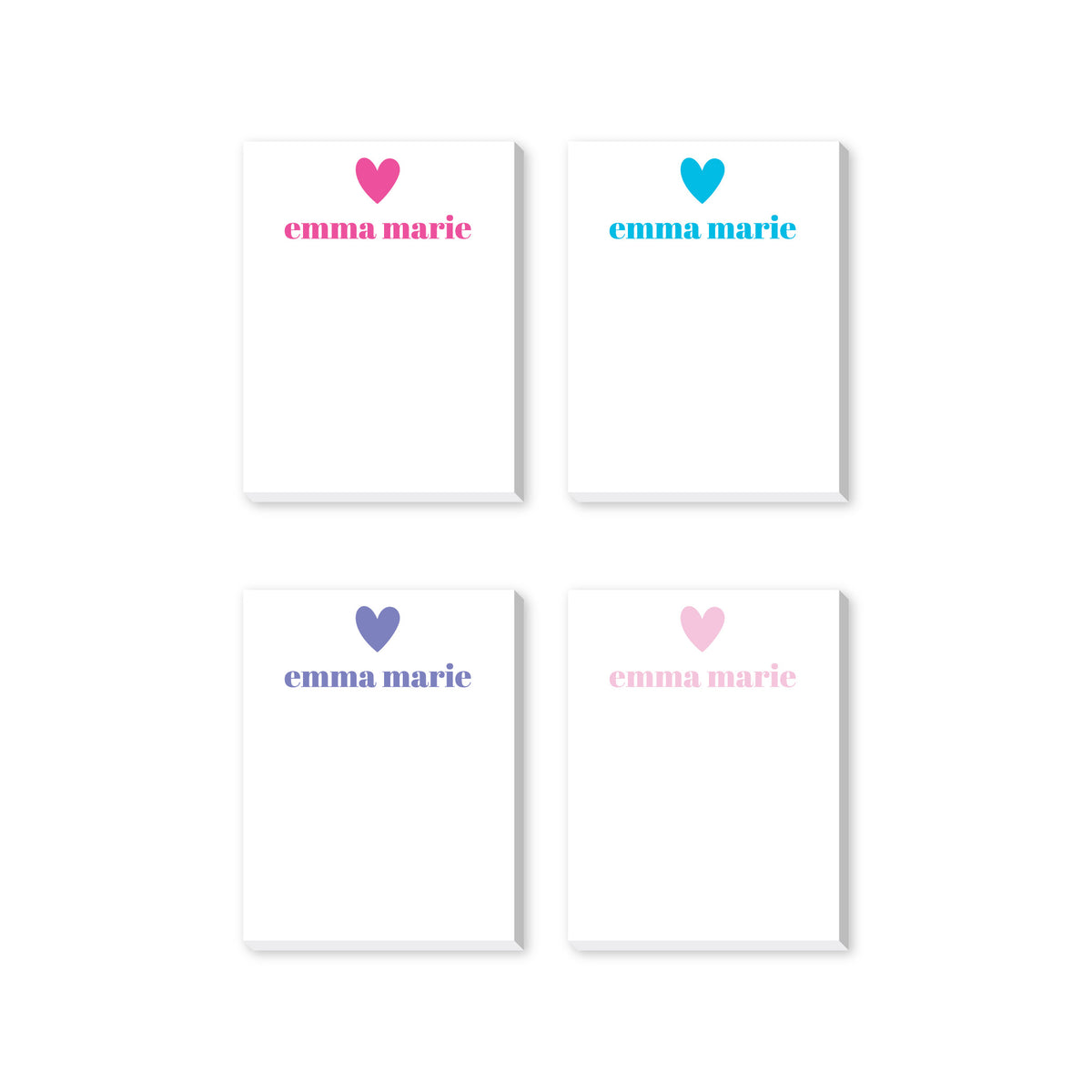 HEART PERSONALIZED NOTEPADS